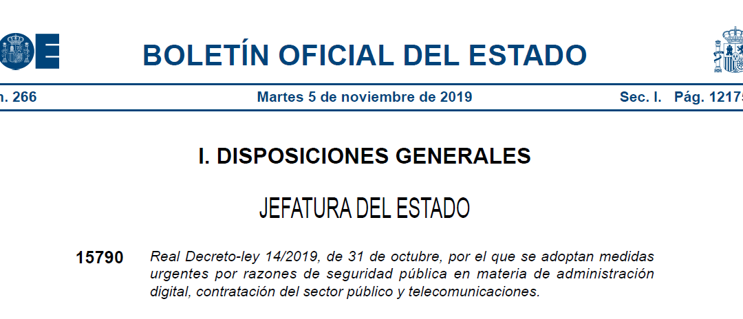 Medidas urgentes en materia de administración digital